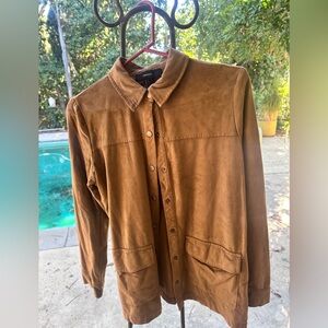 Tan suede button down | Forever 21 | Woman’s Large / Men Medium